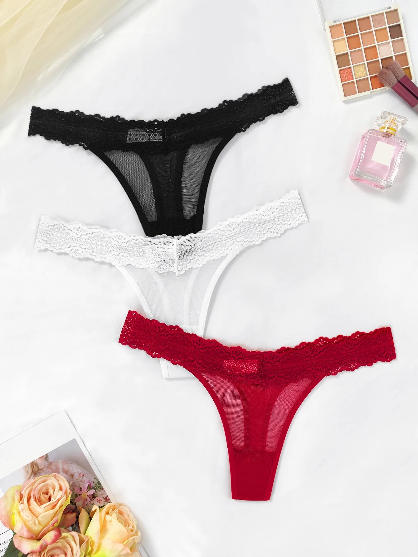3-Pack Floral G-String Set – Sexy & Breathable Thongs in Multi Colors