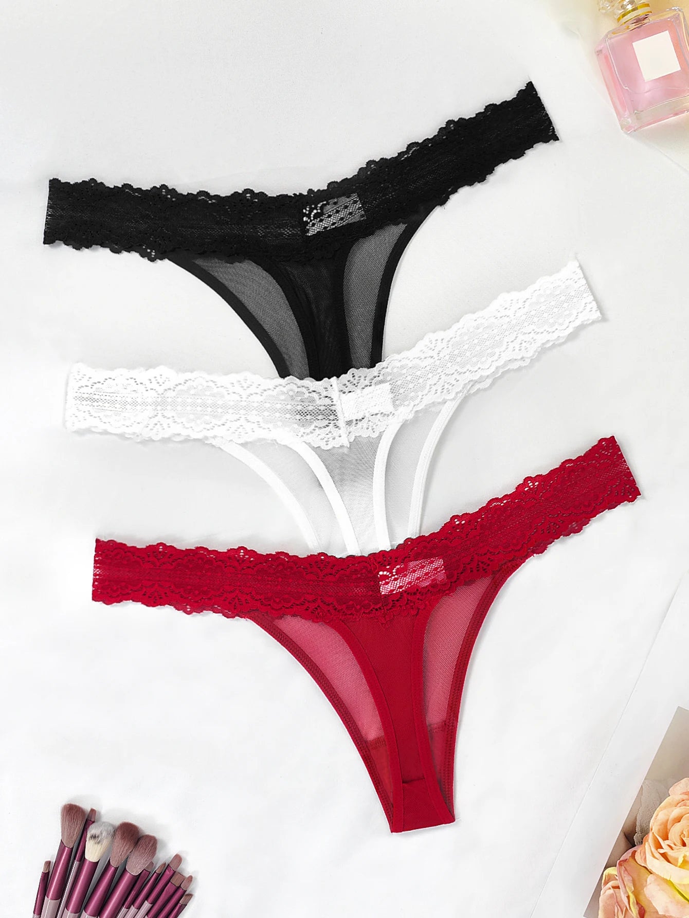 3-Pack Floral G-String Set – Sexy & Breathable Thongs in Multi Colors
