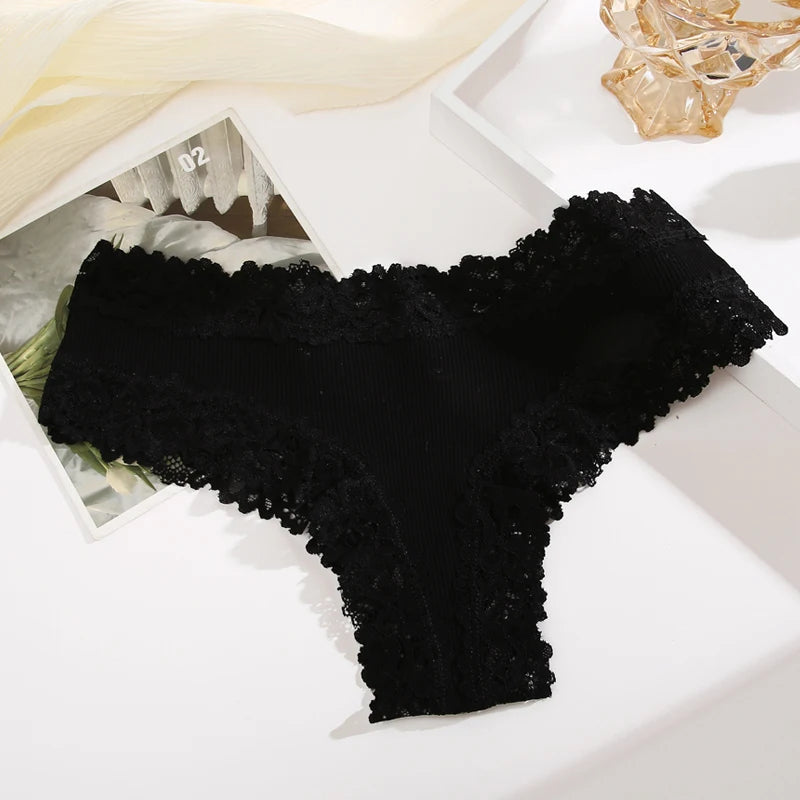 Sexy Lace Brazilian Briefs – Breathable Cotton Underwear for Women